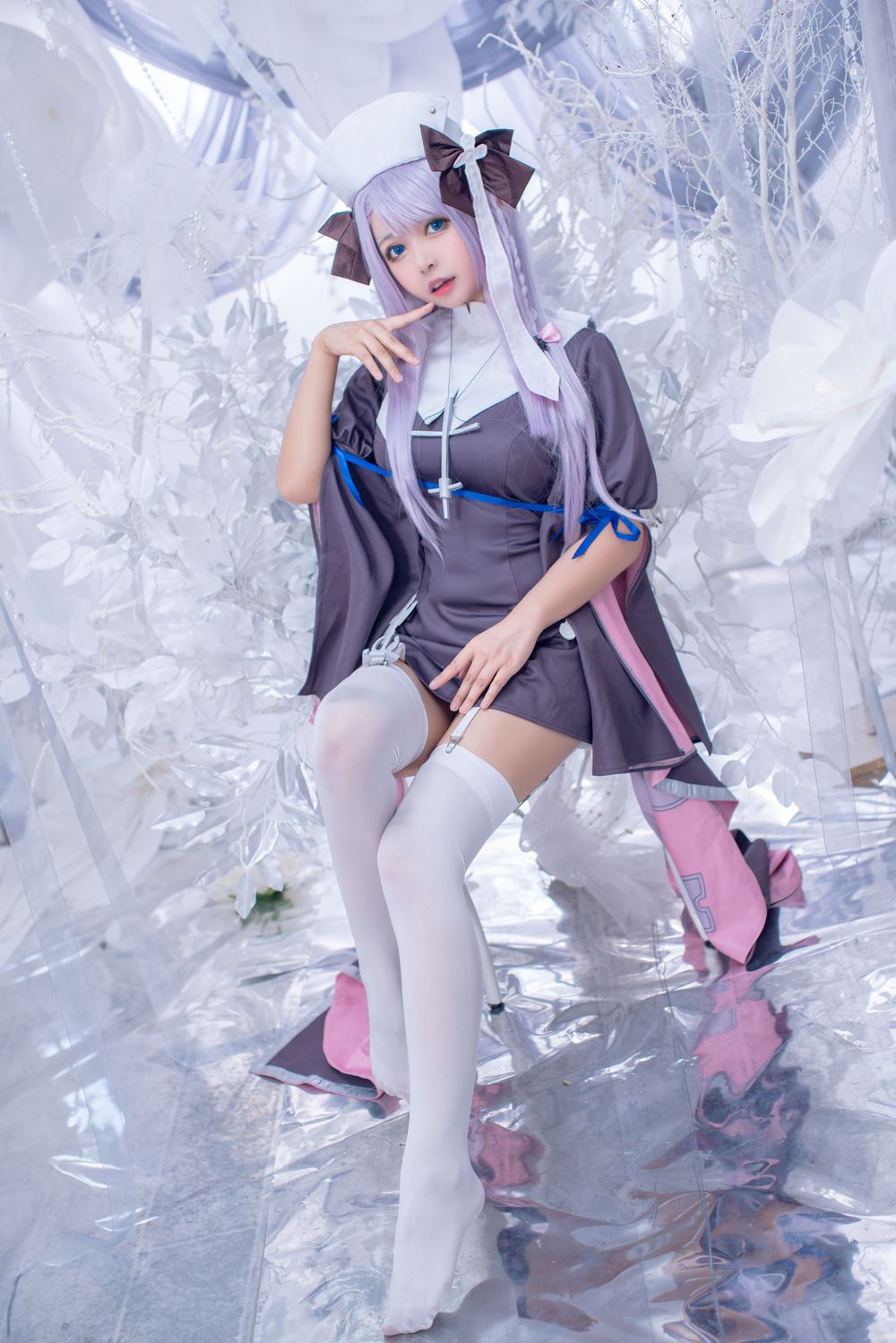 大眼萌妹黑猫猫OvO丝袜美腿COSPLAY碧蓝航线女灶神