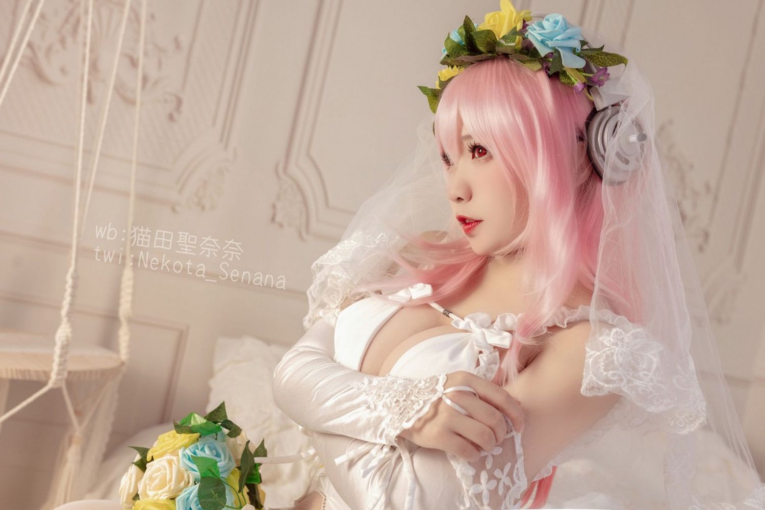 动漫博主貓田聖奈奈丝袜美腿COS索尼子十周年花嫁主题套图